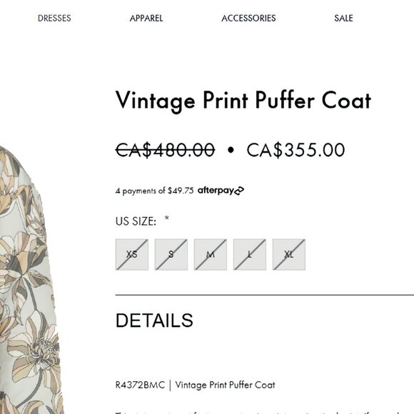 NEW Badgley Mischka Vintage Print Puffer Coat, Size L - Picture 8 of 16